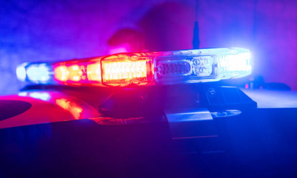 Police Car with Flashing red and blue lights